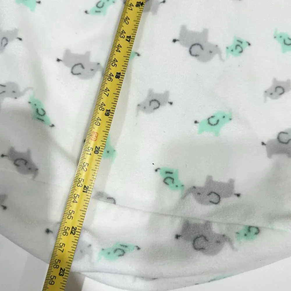 Child of Mine Baby Boy 0-9M Sleep Sack White Green & Gray Elephants Print Zipper